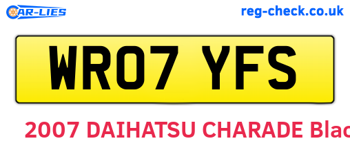 WR07YFS are the vehicle registration plates.