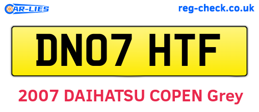 DN07HTF are the vehicle registration plates.
