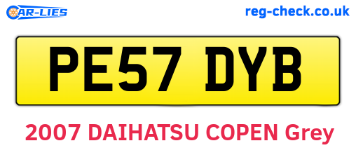 PE57DYB are the vehicle registration plates.