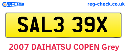 SAL339X are the vehicle registration plates.