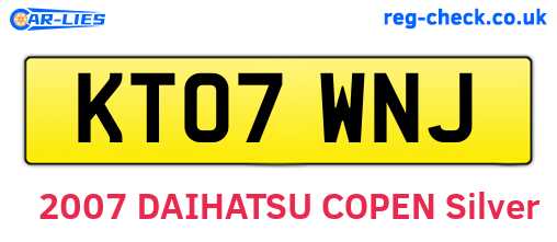 KT07WNJ are the vehicle registration plates.