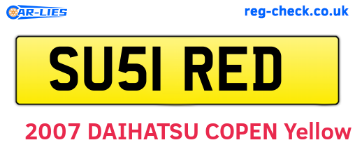 SU51RED are the vehicle registration plates.