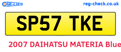 SP57TKE are the vehicle registration plates.