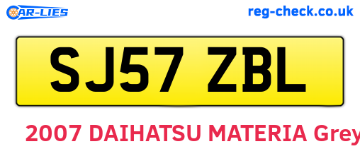 SJ57ZBL are the vehicle registration plates.
