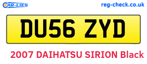 DU56ZYD are the vehicle registration plates.