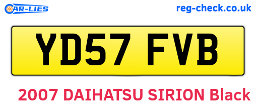 YD57FVB are the vehicle registration plates.