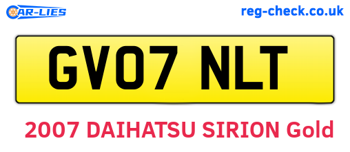 GV07NLT are the vehicle registration plates.