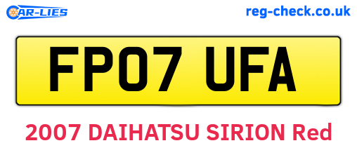 FP07UFA are the vehicle registration plates.