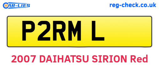 P2RML are the vehicle registration plates.