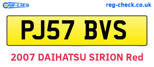 PJ57BVS are the vehicle registration plates.