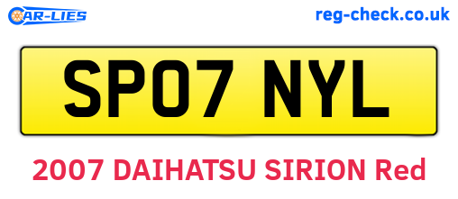 SP07NYL are the vehicle registration plates.