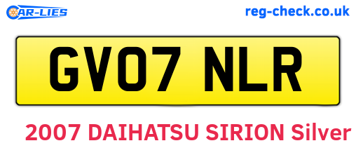 GV07NLR are the vehicle registration plates.