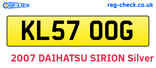 KL57OOG are the vehicle registration plates.