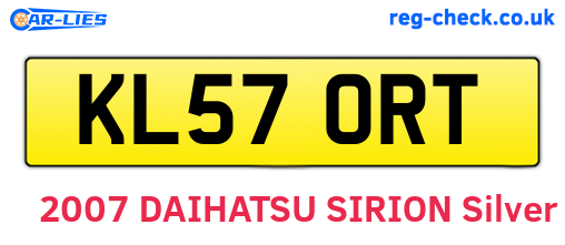 KL57ORT are the vehicle registration plates.