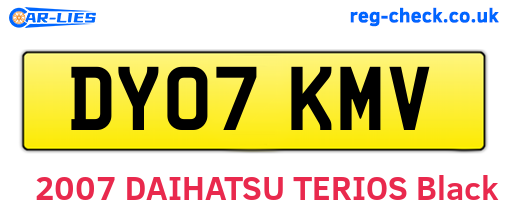 DY07KMV are the vehicle registration plates.