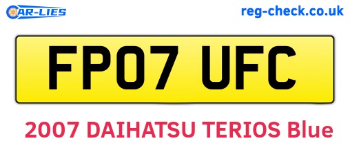 FP07UFC are the vehicle registration plates.