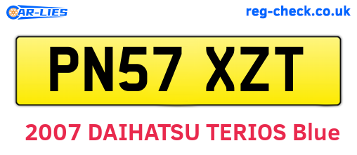 PN57XZT are the vehicle registration plates.