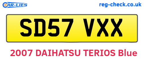 SD57VXX are the vehicle registration plates.