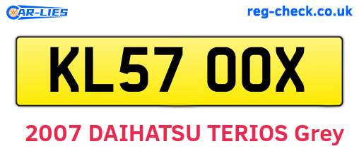 KL57OOX are the vehicle registration plates.