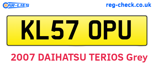 KL57OPU are the vehicle registration plates.