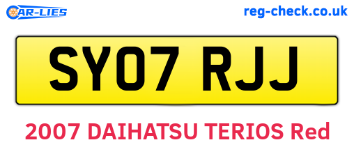 SY07RJJ are the vehicle registration plates.