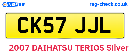 CK57JJL are the vehicle registration plates.