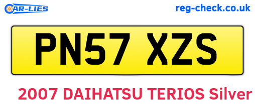 PN57XZS are the vehicle registration plates.