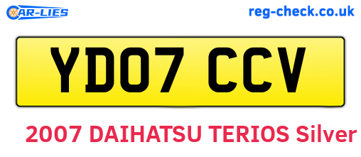 YD07CCV are the vehicle registration plates.