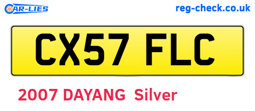 CX57FLC are the vehicle registration plates.