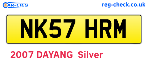 NK57HRM are the vehicle registration plates.