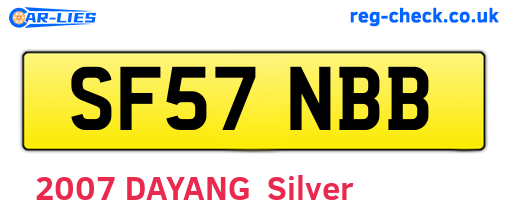 SF57NBB are the vehicle registration plates.