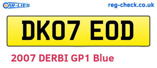 DK07EOD are the vehicle registration plates.