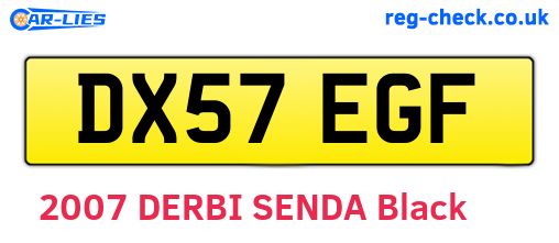 DX57EGF are the vehicle registration plates.