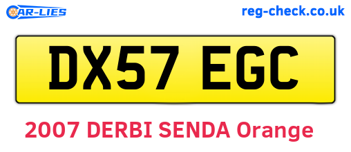DX57EGC are the vehicle registration plates.