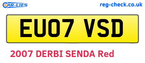 EU07VSD are the vehicle registration plates.