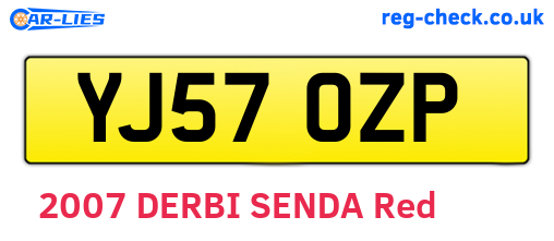 YJ57OZP are the vehicle registration plates.