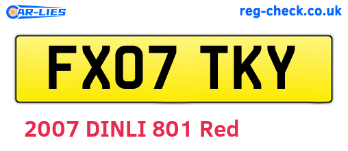FX07TKY are the vehicle registration plates.