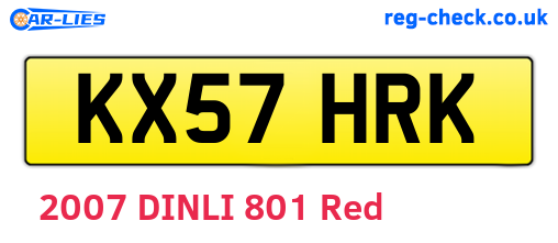 KX57HRK are the vehicle registration plates.