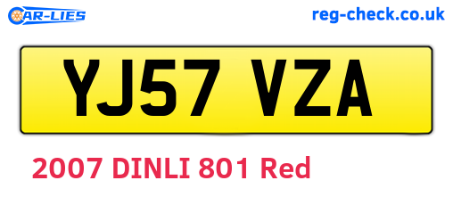YJ57VZA are the vehicle registration plates.
