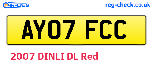 AY07FCC are the vehicle registration plates.