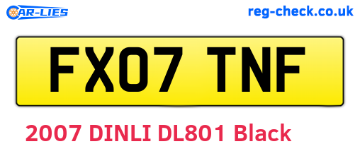 FX07TNF are the vehicle registration plates.