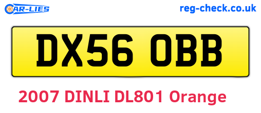 DX56OBB are the vehicle registration plates.