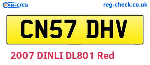 CN57DHV are the vehicle registration plates.