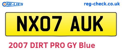 NX07AUK are the vehicle registration plates.