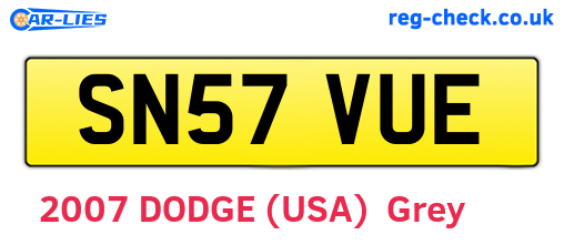 SN57VUE are the vehicle registration plates.