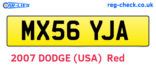 MX56YJA are the vehicle registration plates.