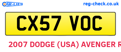 CX57VOC are the vehicle registration plates.