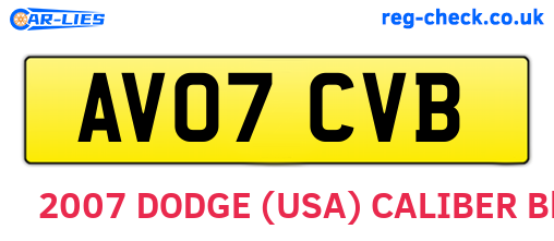 AV07CVB are the vehicle registration plates.
