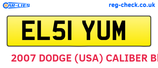 EL51YUM are the vehicle registration plates.