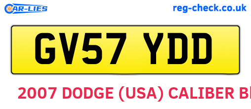 GV57YDD are the vehicle registration plates.